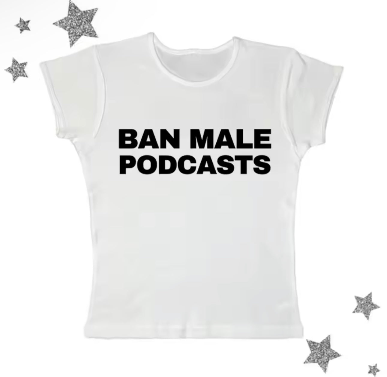 BAN MALE PODCASTS - Cropped tee